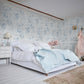 Romantic Rose Wallpaper - Blue - Shabby Chic