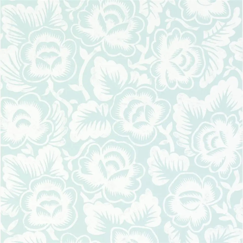 Rosario Wallpaper - Aqua - P592/10 - Designers Guild