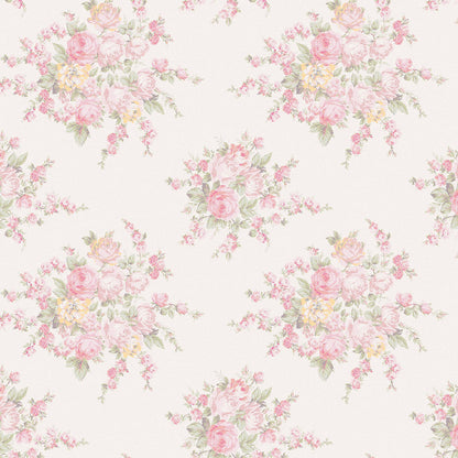 Rose Blossom Wallpaper - Pink - Shabby Chic