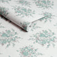 Rose Blossom Wallpaper - Teal - Shabby Chic