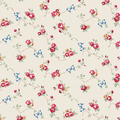 Rose & Bows Wallpaper - Cream - 125511 - Cath Kidston