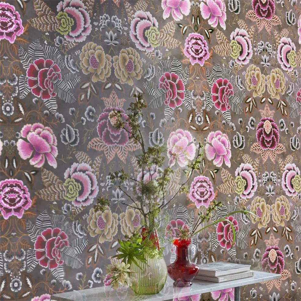 Rose De Damas Wallpaper - Cranberry - PDG1168/04 - Designers Guild