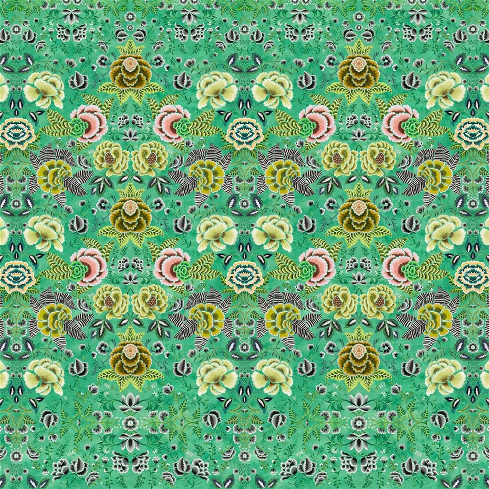 Rose De Damas Wallpaper - Jade - PDG1168/02 - Designers Guild