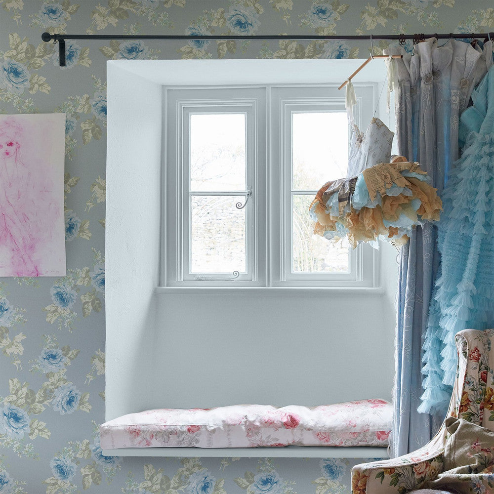 Royal Bouquet Wallpaper - Blue - Shabby Chic