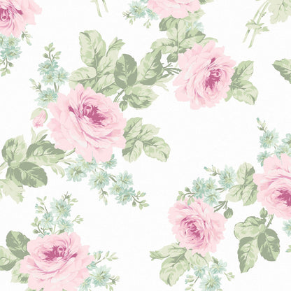 Royal Bouquet Wallpaper - Pink - Shabby Chic
