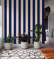 Ryde Stripes Wallpaper - Blue & Beige - Summer Gray
