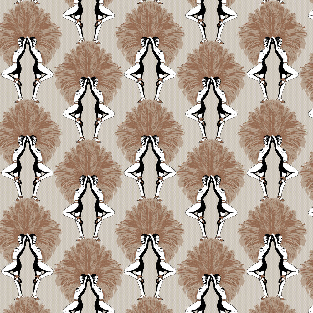 Showgirls Wallpaper - Cream Metallic - The Graduate Collection