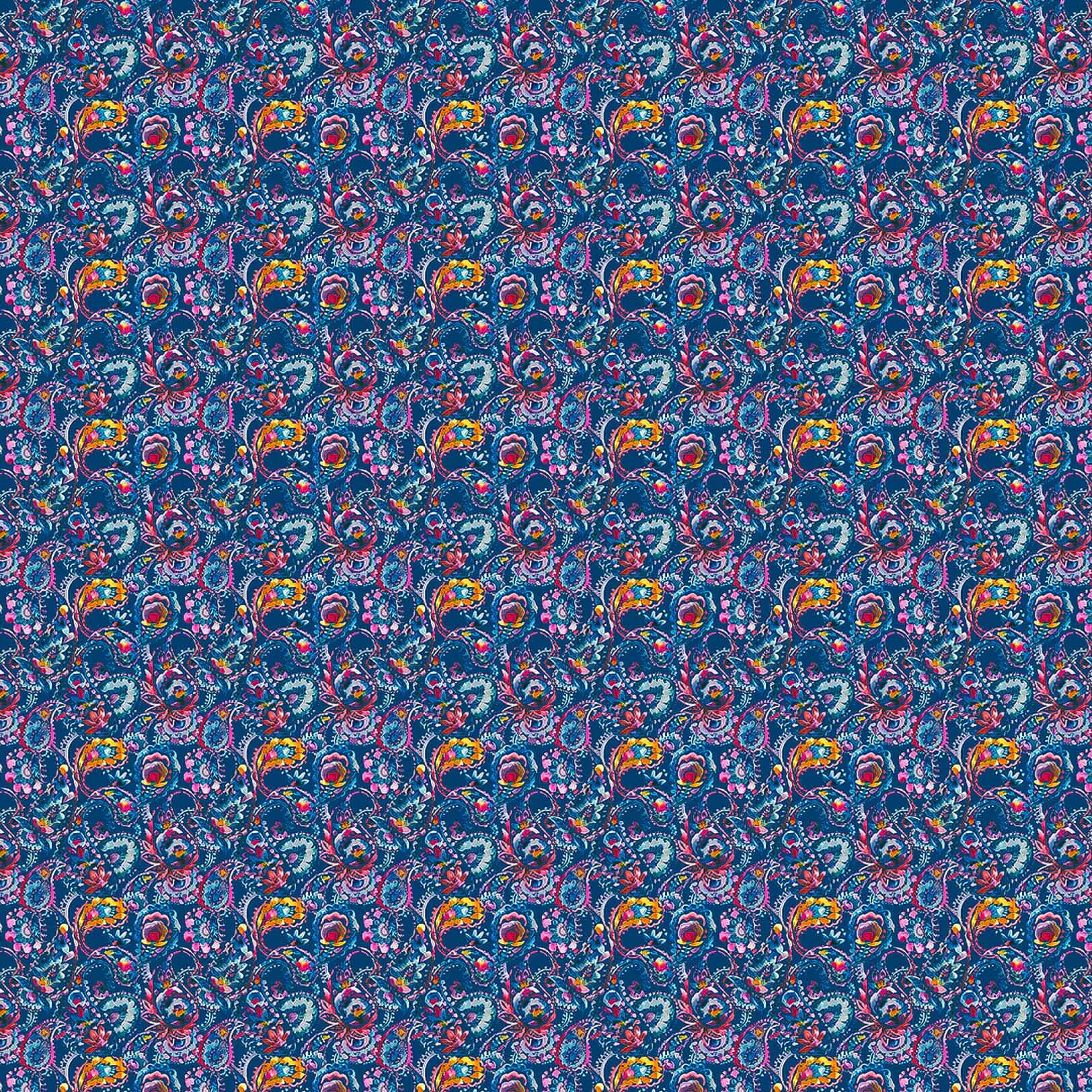 Shrabana Carnival Sapphire Lomond Pima Lawn Cotton - Dress Fabric