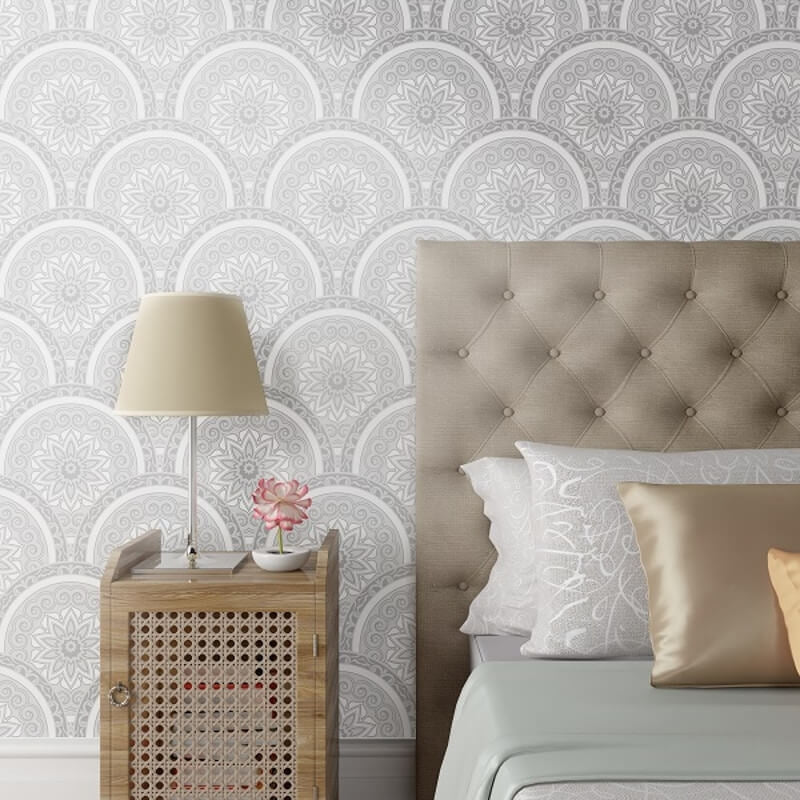 Divine Plates Metallic Wallpaper