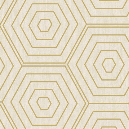 Aztec Hexagons Metallic Wallpaper