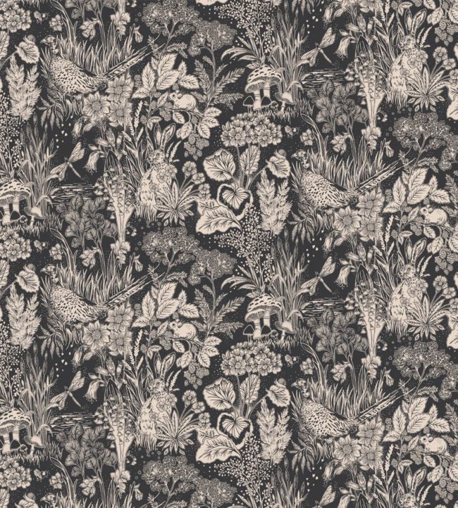 The Willows Fabric - Black
