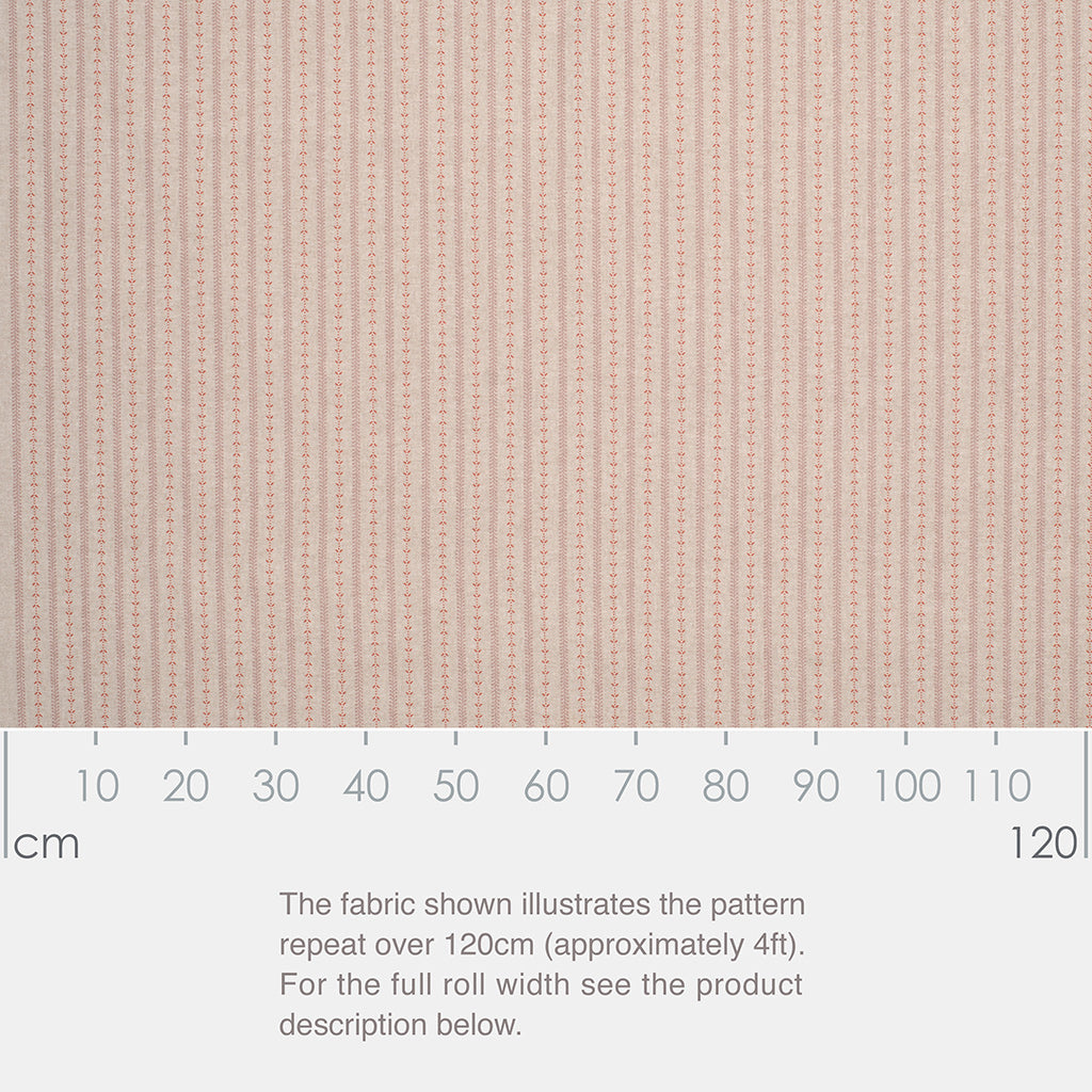 Cottage Stripe Fabric - Pink - Jim Lawrence