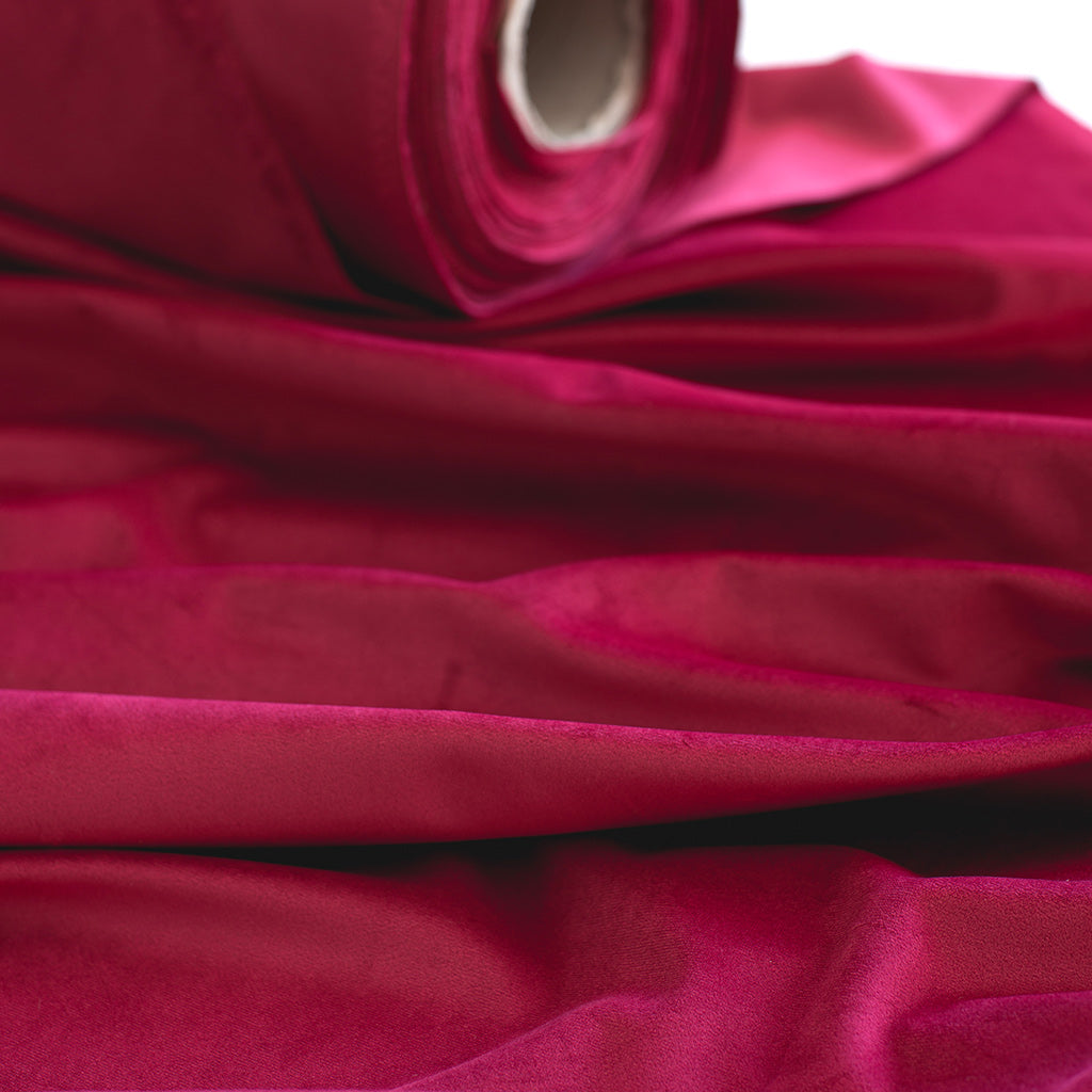 Hunstanton Velvet Fabric - Red - Jim Lawrence