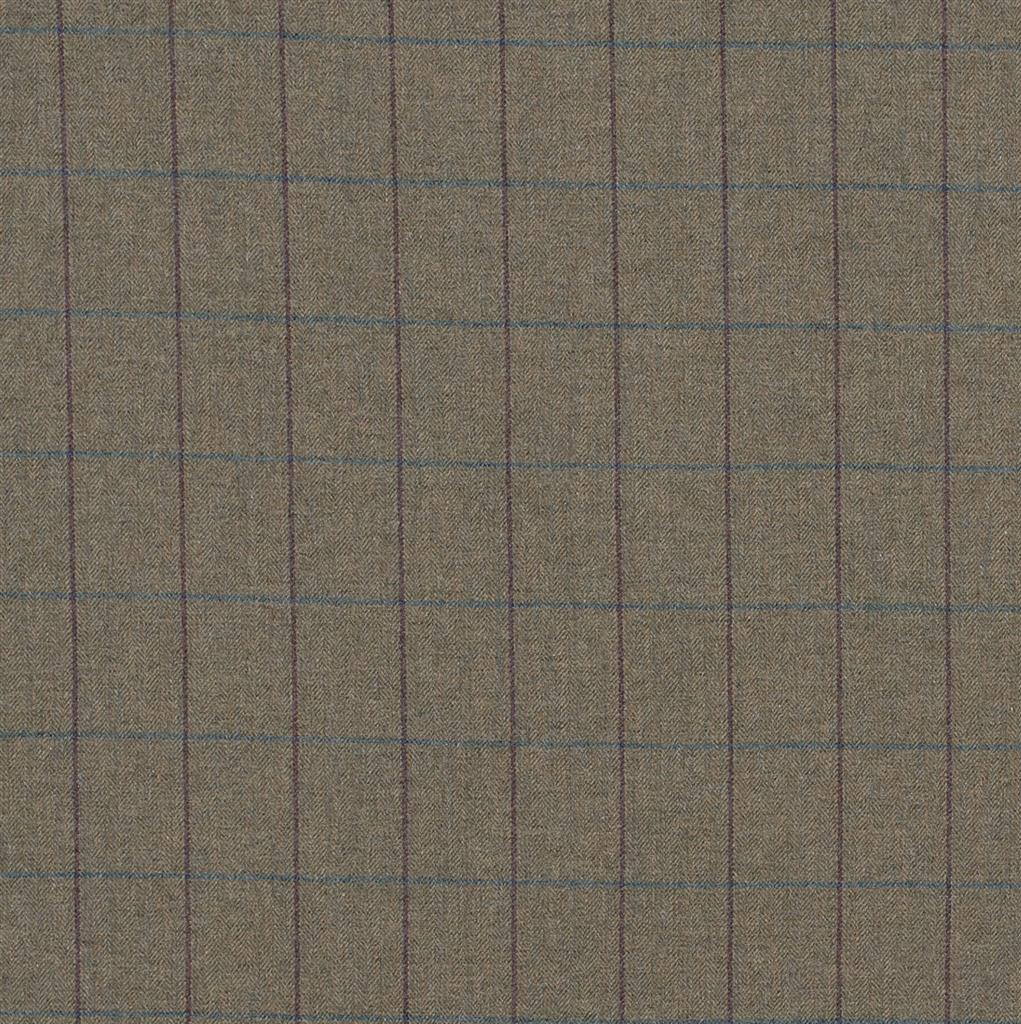 Talisker Lovat Wool Check Fabric - Brown - Jim Lawrence