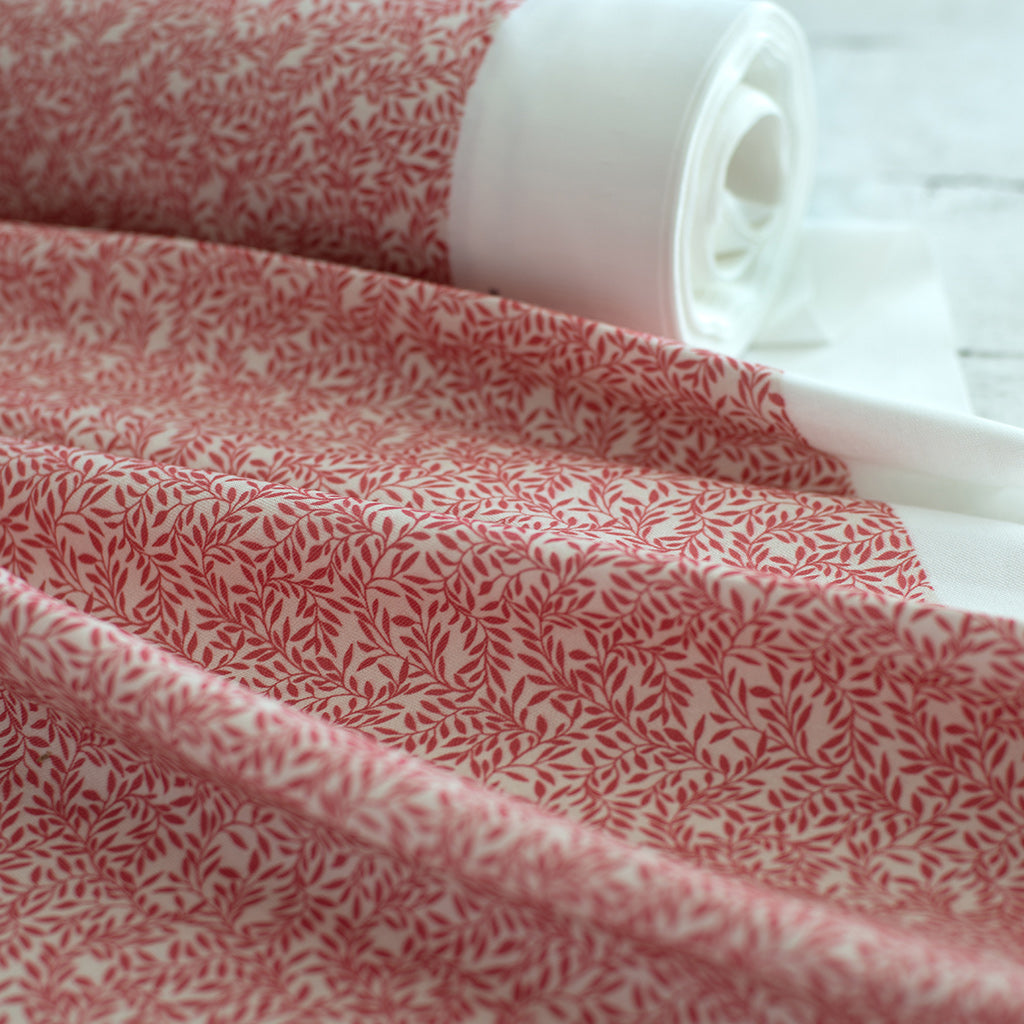 Spring Leaf Fabric - Pink - Jim Lawrence