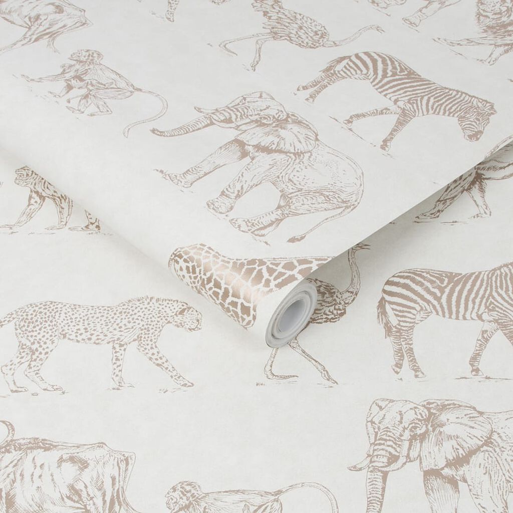 Safari Wallpaper - Cream - Boutique Luxury