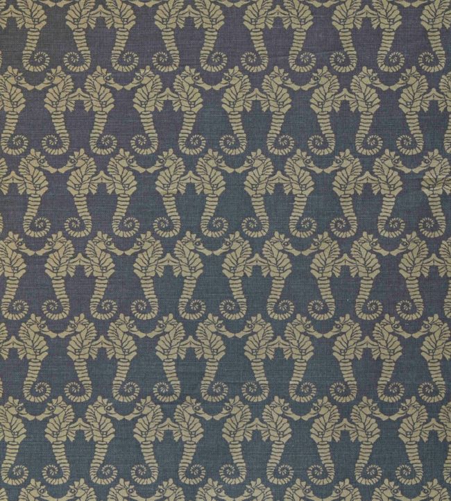 Seahorse Fabric - Gold on Charcoal - BG-F040601 - Barneby Gates