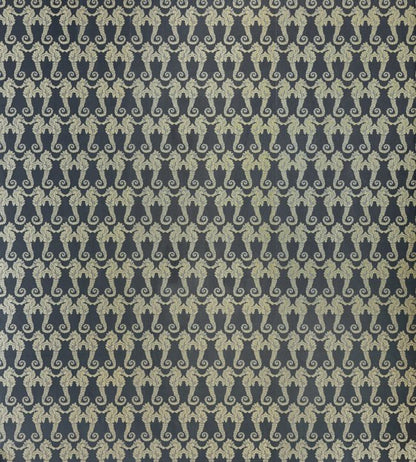 Seahorse Wallpaper - Charcoal / gold - BG1400101 - Barneby Gates