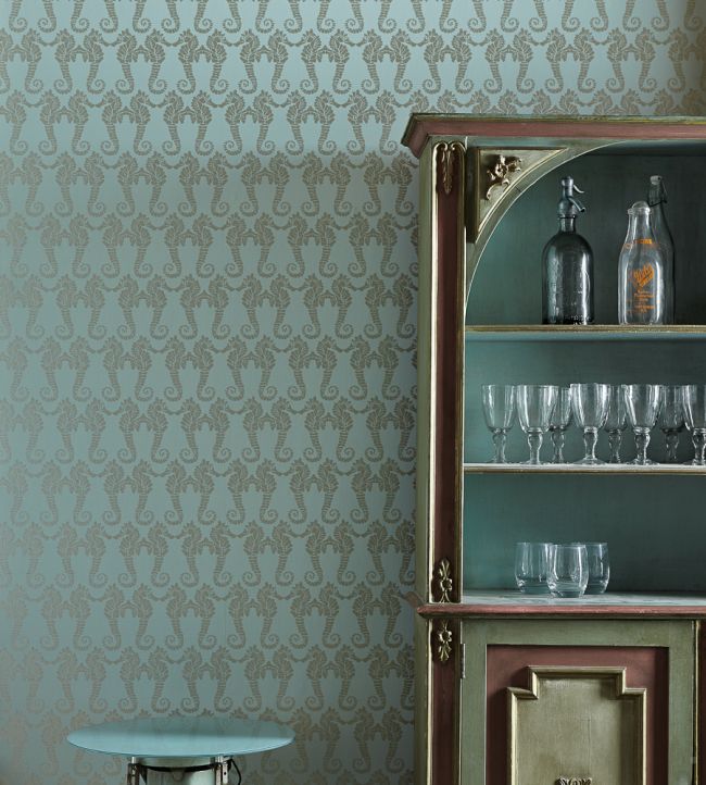 Seahorse Wallpaper - Eau de Nil - BG1400102 - Barneby Gates
