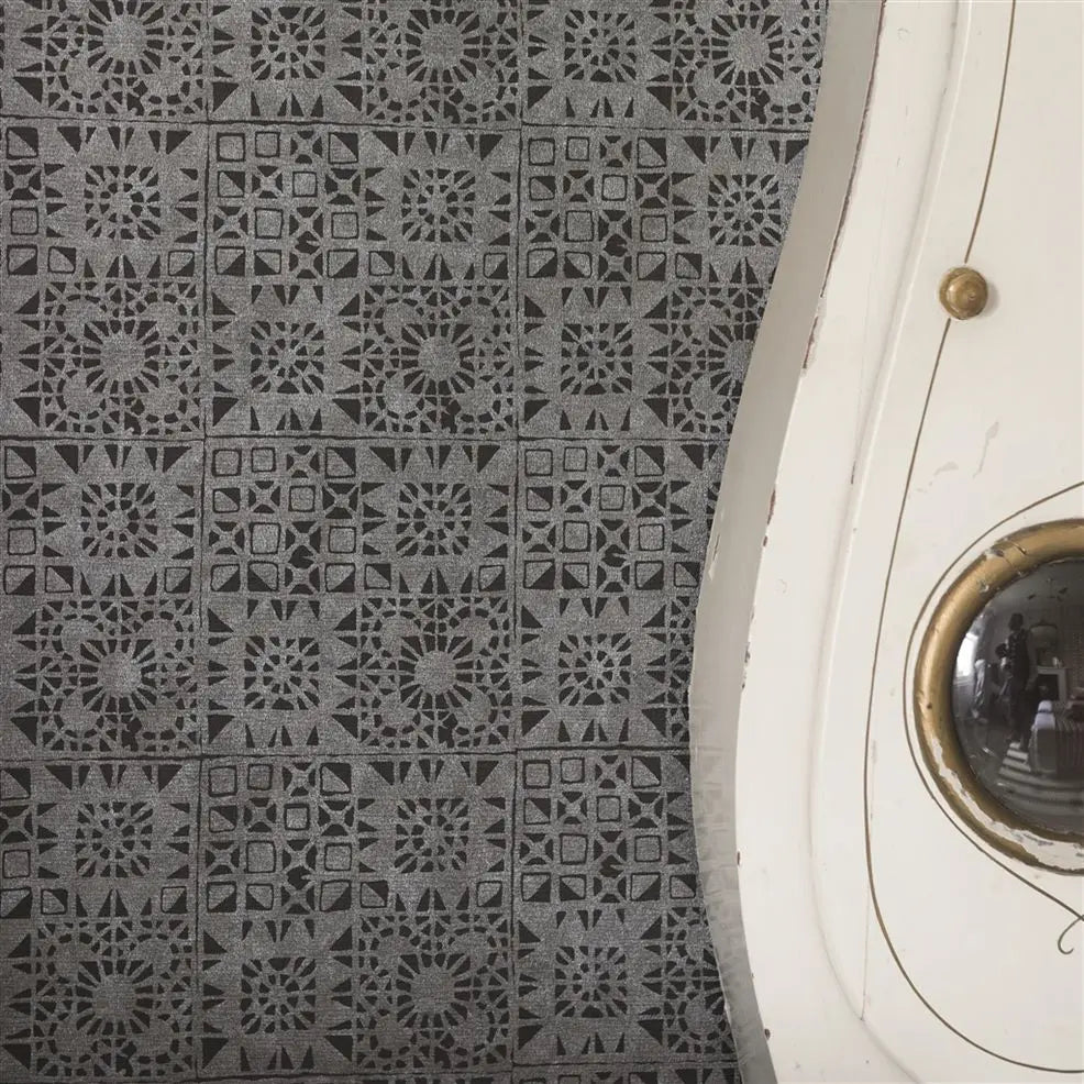 Serego Wallpaper - Noir - P605/06 - Designers Guild