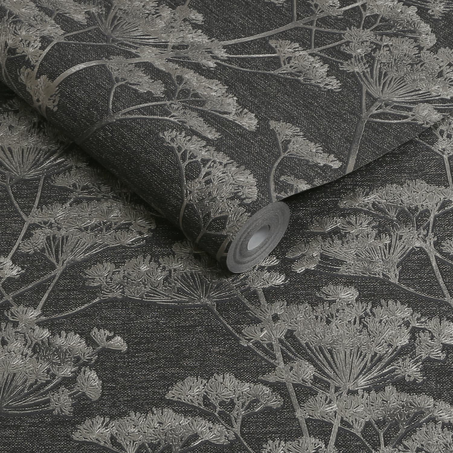 Serene Seedhead Wallpaper - Black & Gold - Boutique Luxury