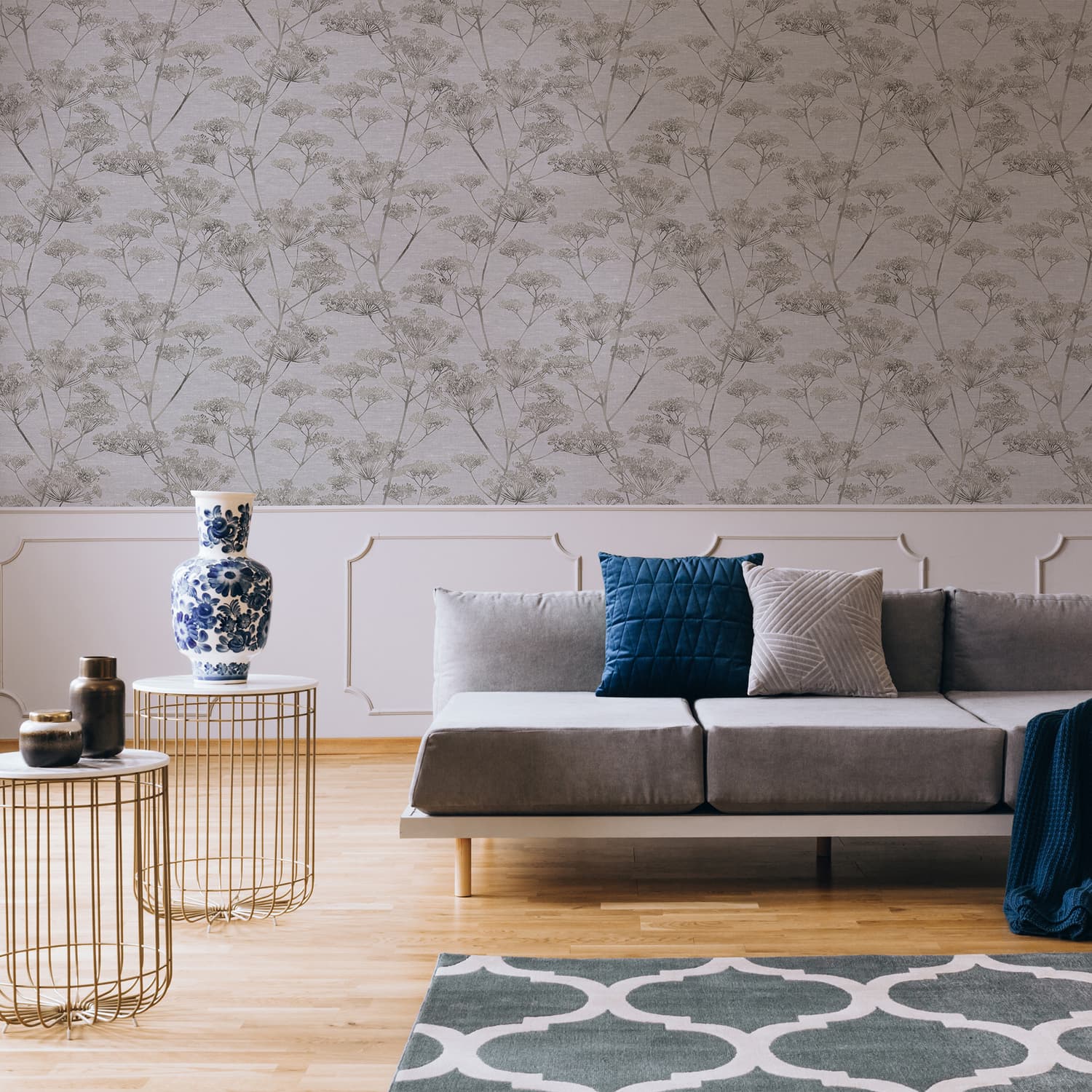 Serene Seedhead Wallpaper - Gray - Boutique Luxury