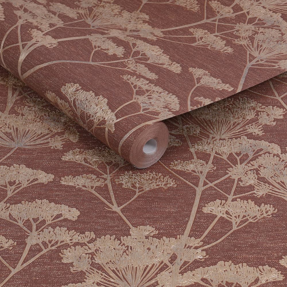 Serene Seedhead Wallpaper - Ruby - Boutique Luxury