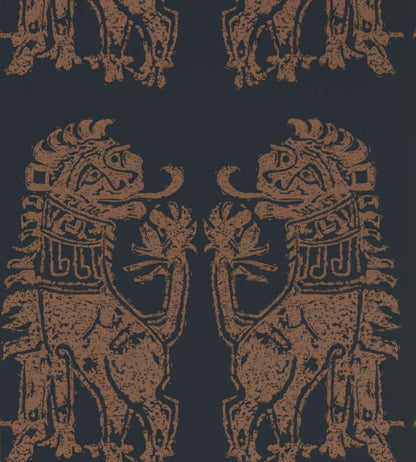 Sicilian Lion Wallpaper - Bone Black/Coppper - ZPLW312979 - Zoffany