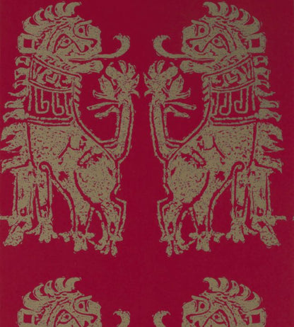 Sicilian Lion Wallpaper - Cinnabar/Bronze - ZPLW312978 - Zoffany