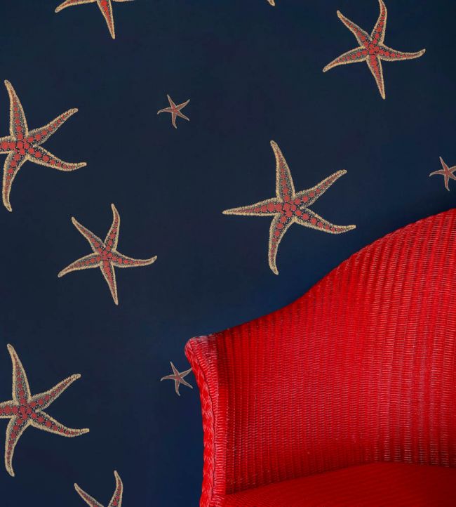 Starfish Wallpaper - Navy/Sienna - BG2200101 - Barneby Gates