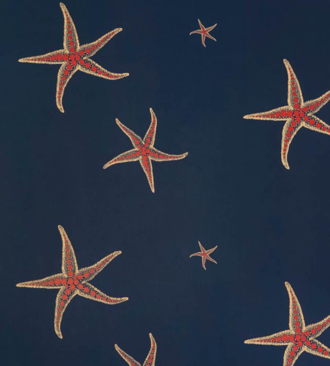 Starfish Wallpaper - Navy/Sienna - BG2200101 - Barneby Gates