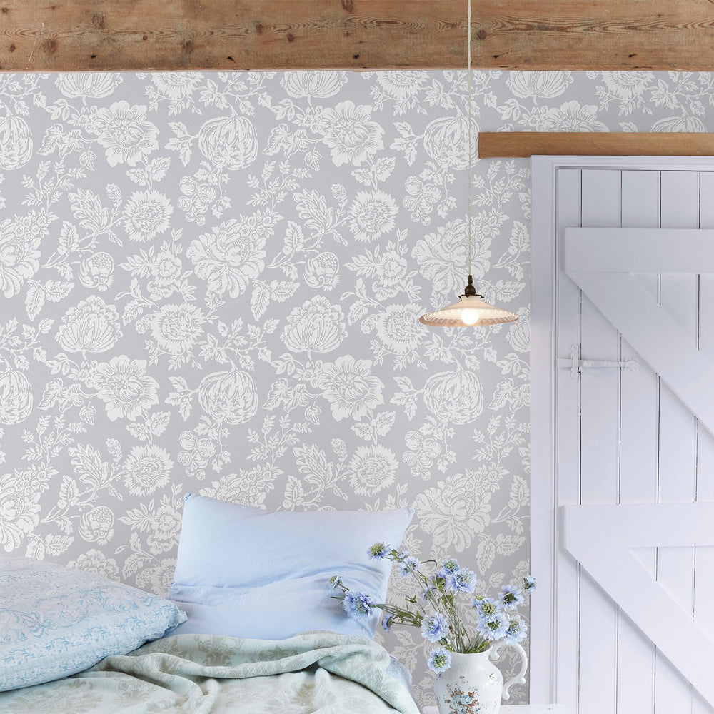 Stipple Wallpaper - Grey - Shabby Chic