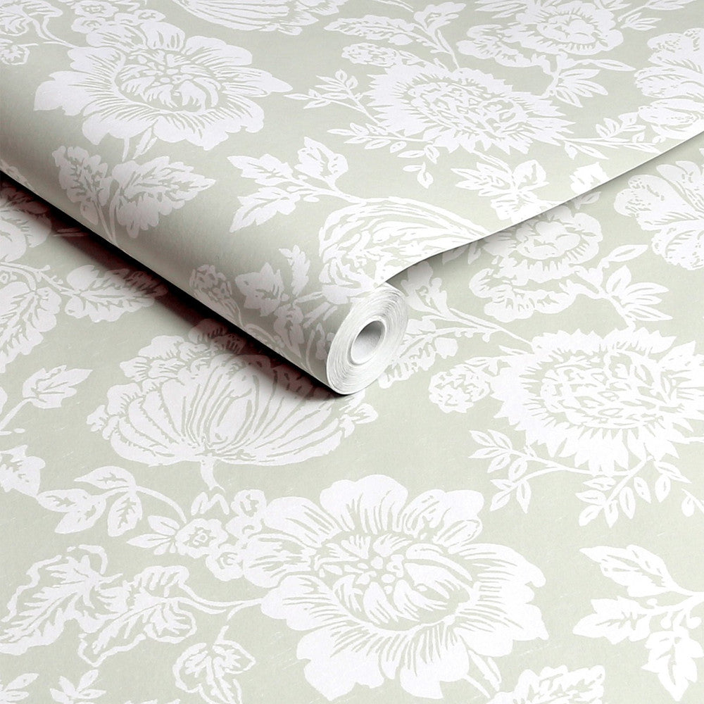 Stipple Wallpaper - Sage - Shabby Chic