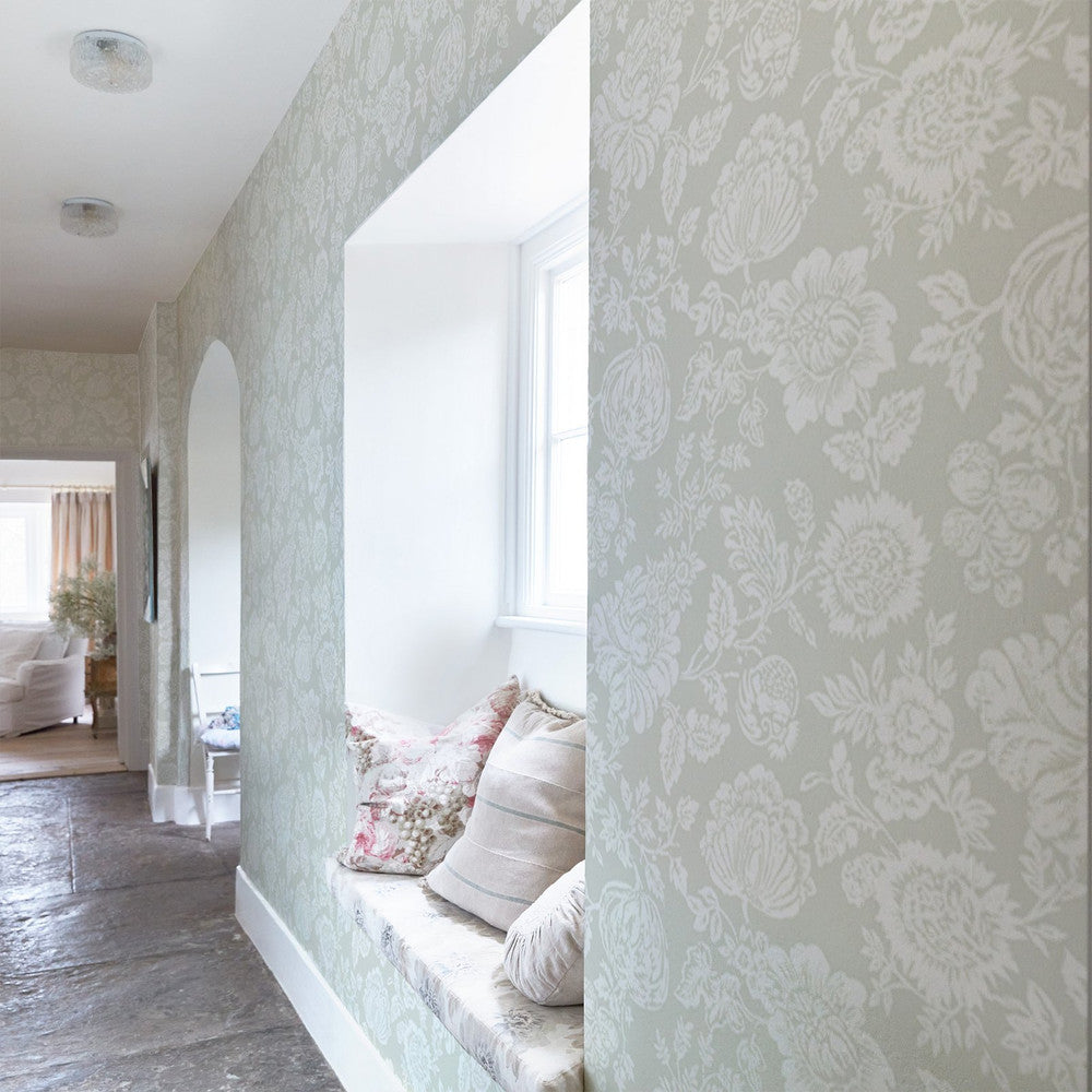 Stipple Wallpaper - Sage - Shabby Chic