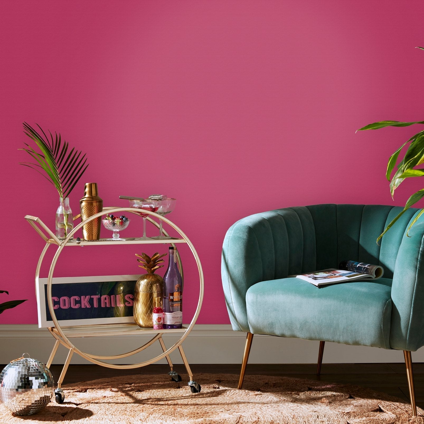 Stitch Please Wallpaper - Hot Pink - Envy