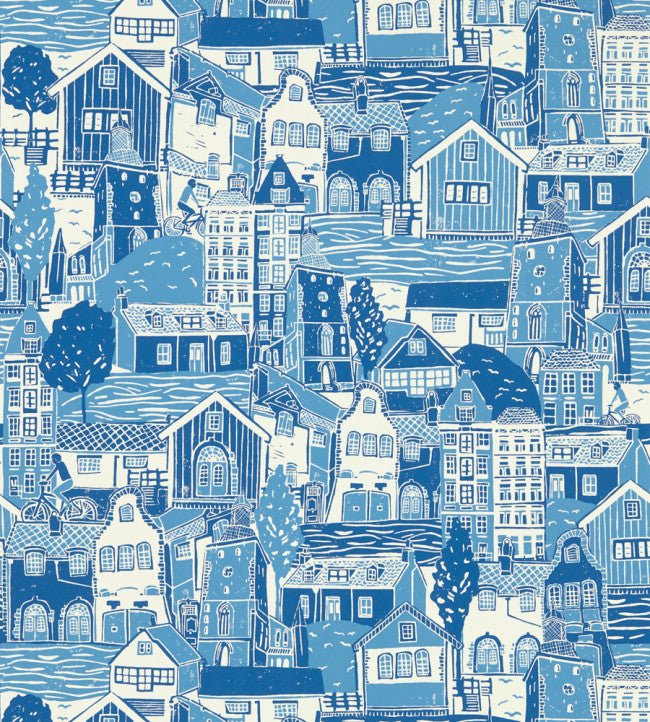 Stockholm Wallpaper - Cloudless Blue - NART112808 - Scion