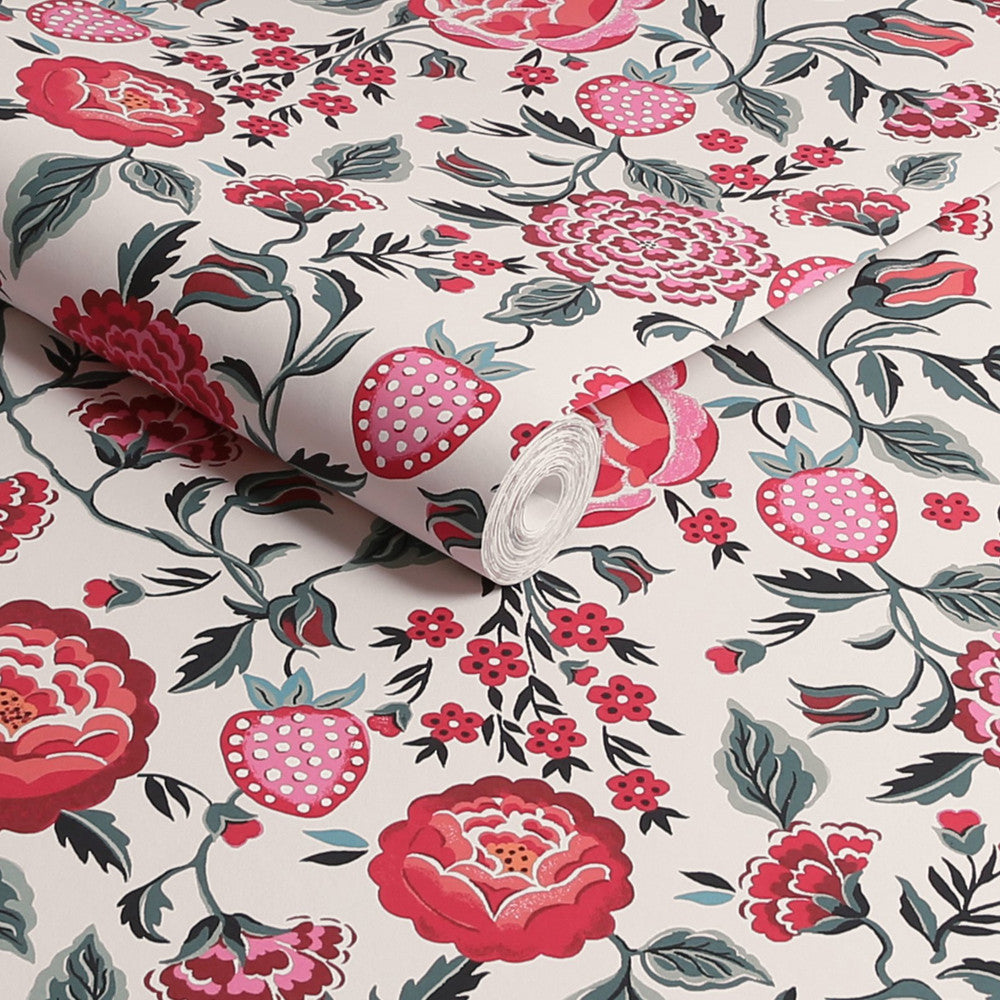 Strawberry Garden Wallpaper - Pink - 125497 - Cath Kidston