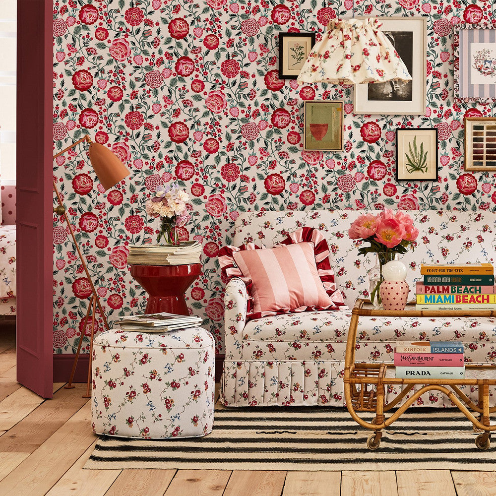 Strawberry Garden Wallpaper - Pink - 125497 - Cath Kidston