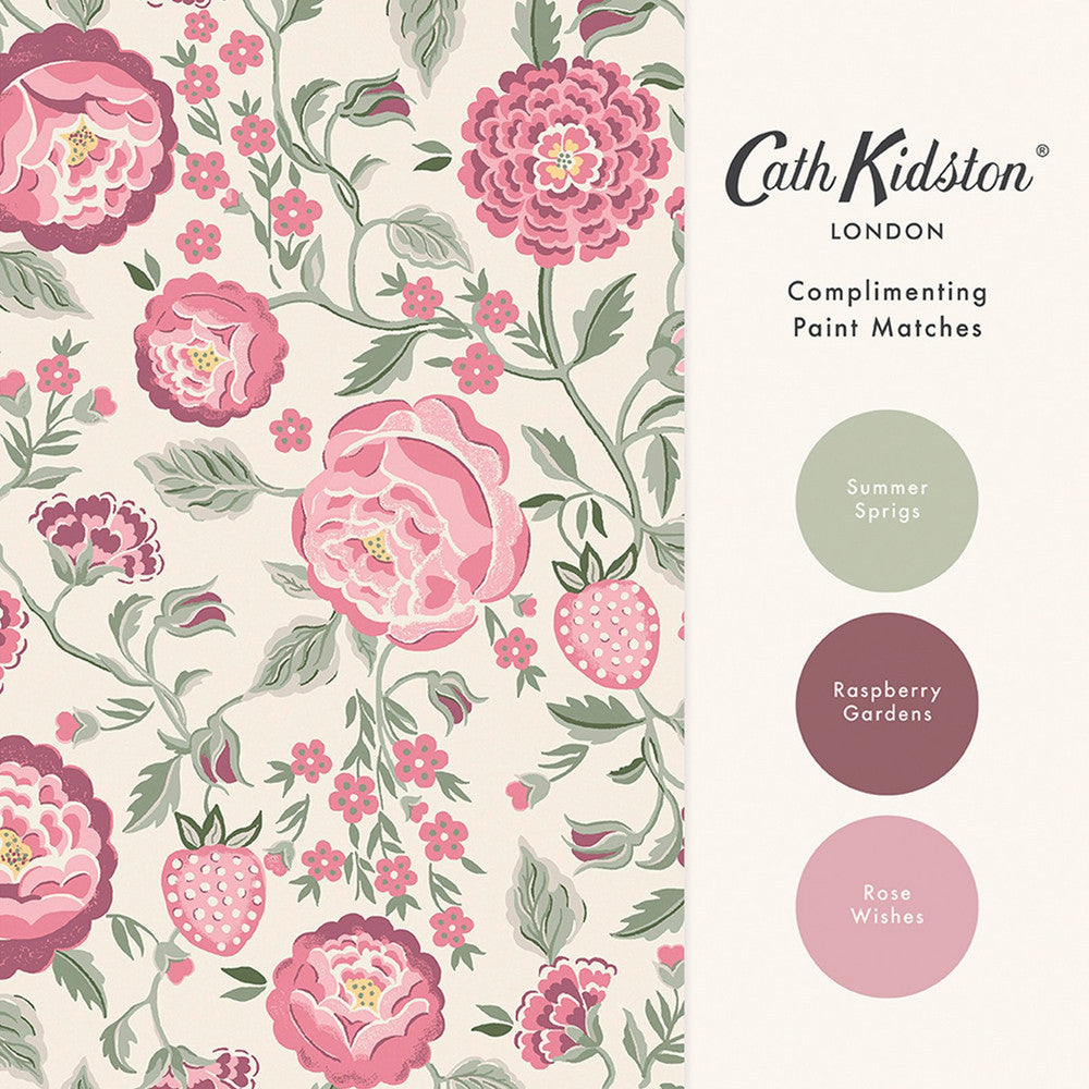 Strawberry Garden Wallpaper - Pink - 125499 - Cath Kidston