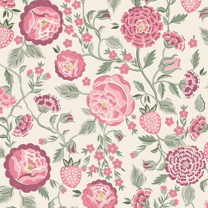 Strawberry Garden Wallpaper - Pink - 125499 - Cath Kidston