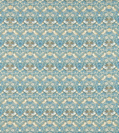 Strawberry Thief Fabric - Denim/Spice - F1678/06 - Clarke & Clarke