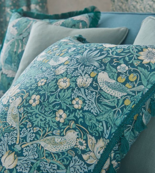 Strawberry Thief Fabric - Teal - F1678/01 - Clarke & Clarke