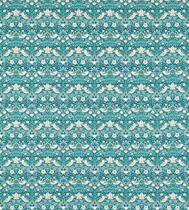 Strawberry Thief Fabric - Teal - F1678/01 - Clarke & Clarke