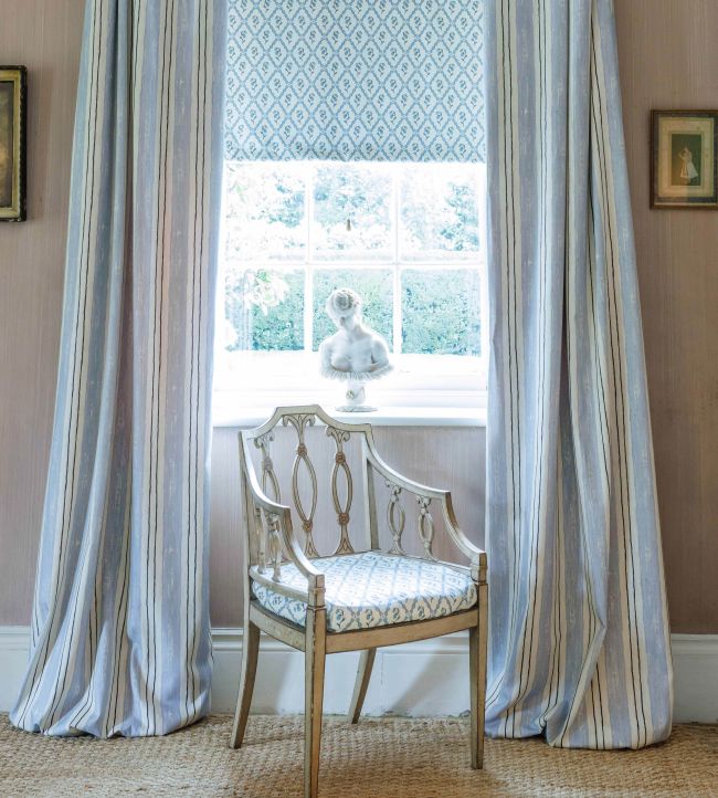 Strawberry Trellis Fabric - China Blue - BGF060101 - Barneby Gates