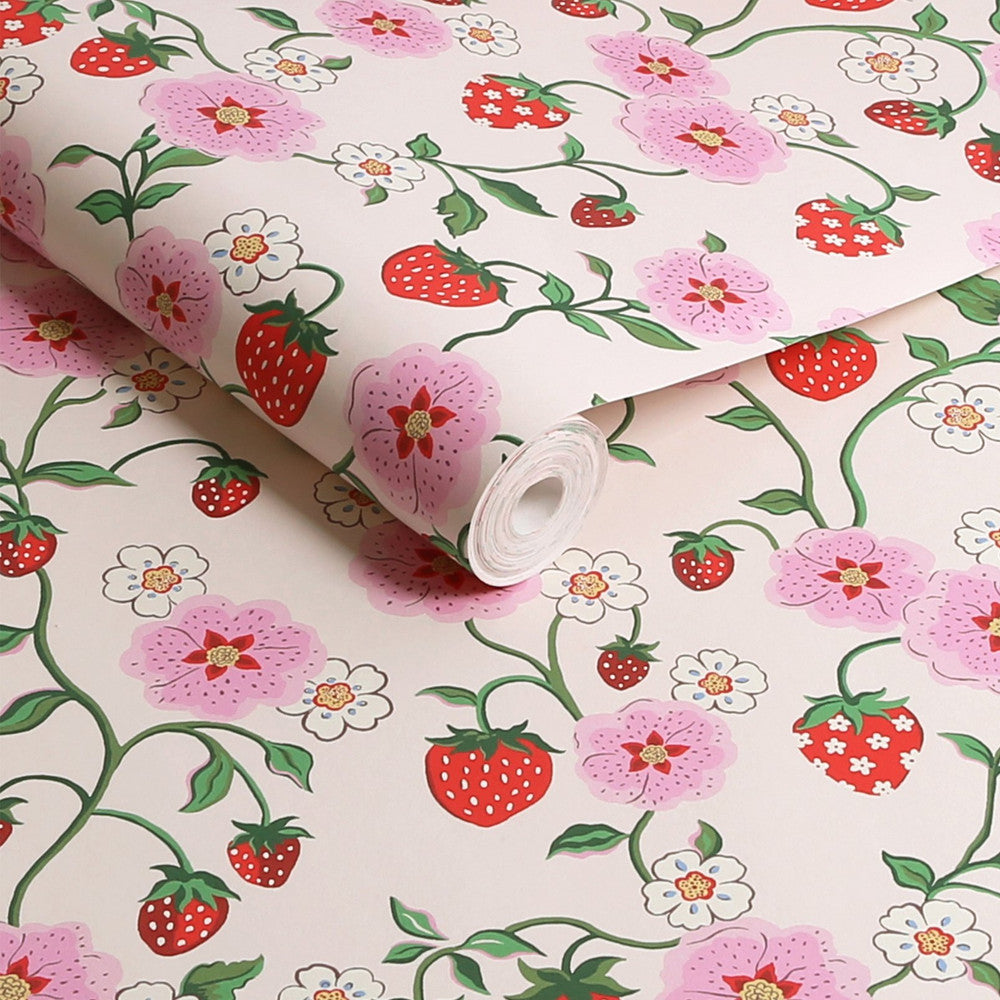 Strawberry Wallpaper - Pink - 125531 - Cath Kidston