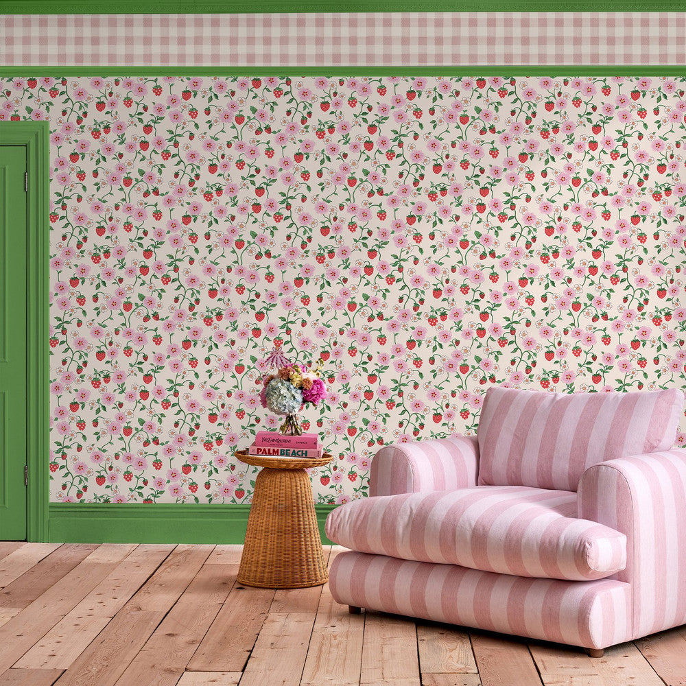 Strawberry Wallpaper - Pink - 125531 - Cath Kidston