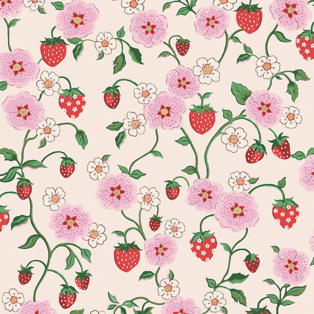 Strawberry Wallpaper - Pink - 125531 - Cath Kidston