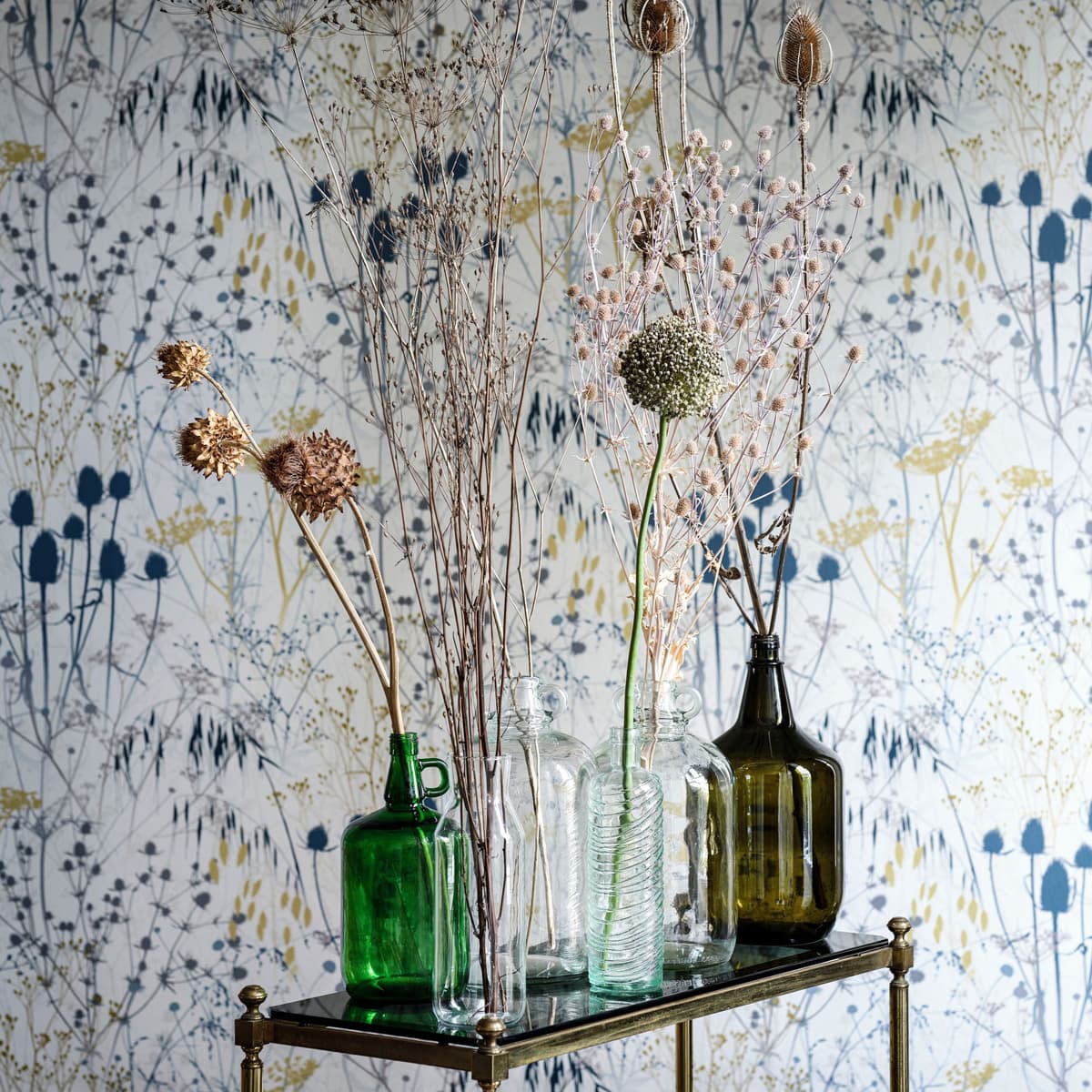 Summer Border Wallpaper - Blue - Clarissa Hulse