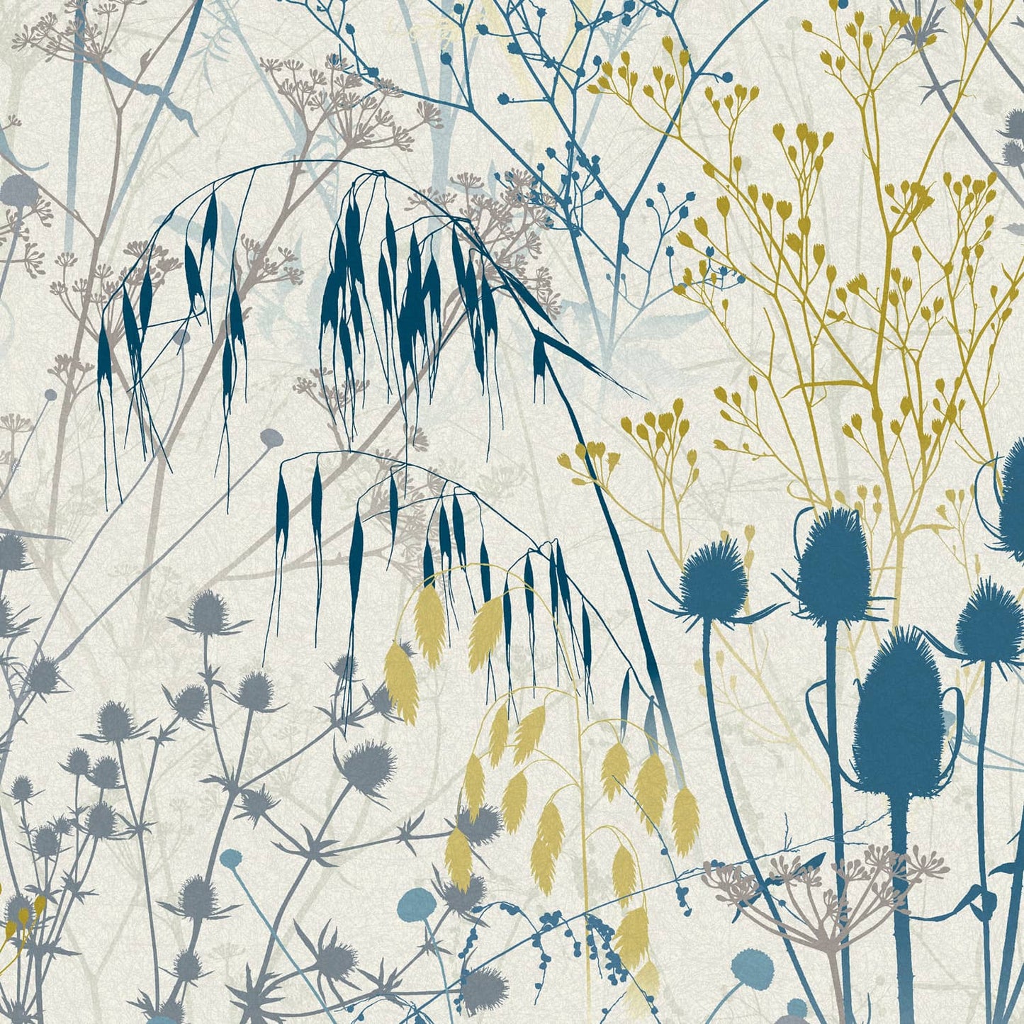Summer Border Wallpaper - Blue - Clarissa Hulse