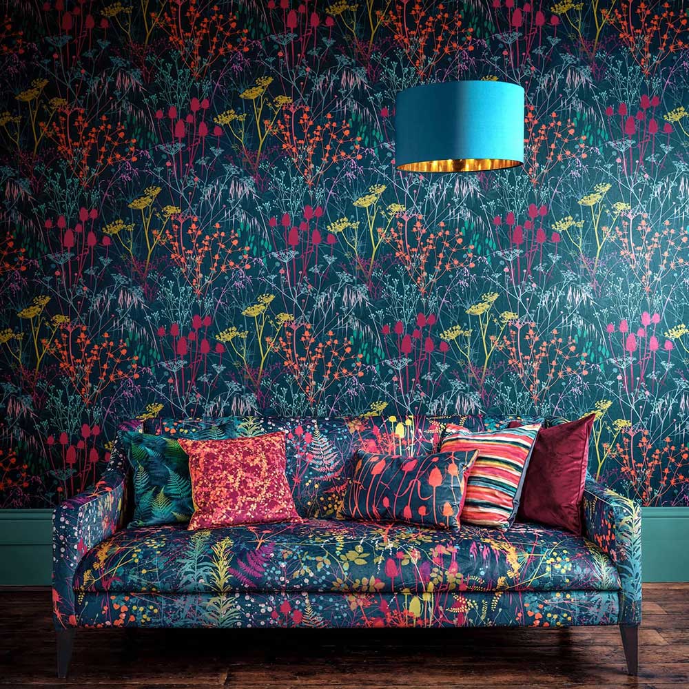 Summer Border Wallpaper - Rainbow - Clarissa Hulse